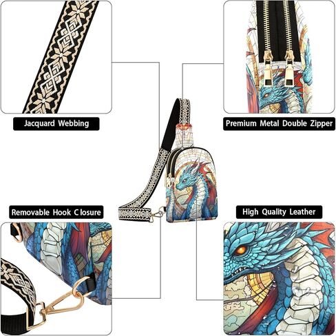 حقيبة ظهر Dragon Bohomia Sling حقيبة كتف كروس للرجال والنساء حقيبة صدر متعددة الأغراض للسفر والمشي لمسافات طويلة والرياضة in Kuwait
