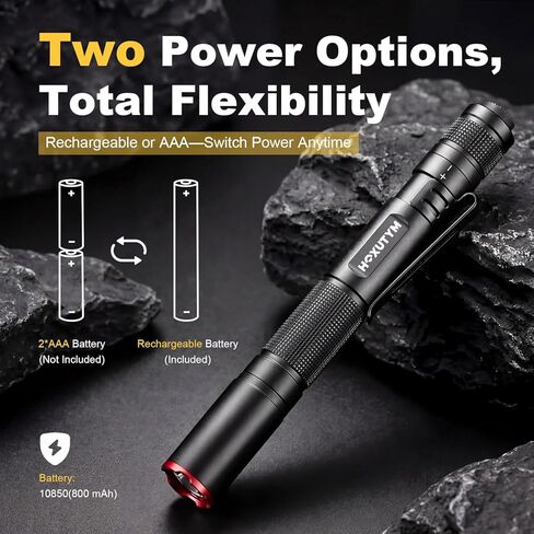 ضوء قلم قابل لإعادة الشحن، مصباح يدوي مزدوج الطاقة مع شحن USB-C أو نسخة احتياطية AAA، ضوء قلم جيب للفحص والعمل والاستخدام اليومي in Kuwait