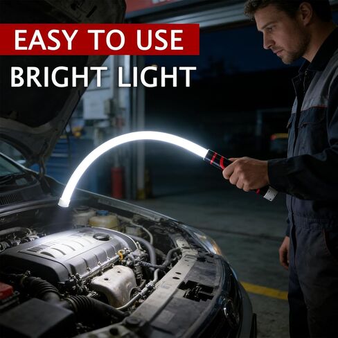 Bendable LED Flashlight Stick, 30'' Rechargeable Flexible LED Work Light, High Lumen and 3 Brightness Modes, Led Work Light for Car Repairs, Inspections in Tight Spaces in Kuwait