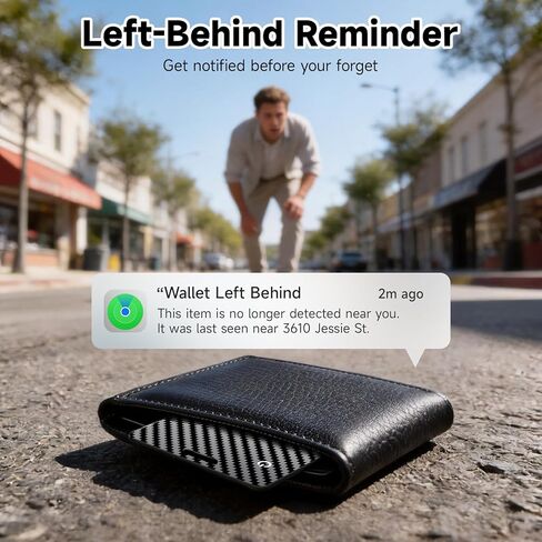 بطاقة تعقب المحفظة الرفيعة للغاية، متتبع المحفظة الذكية لـ Apple Find My - بطاقة تتبع المحفظة القابلة لإعادة الشحن، محدد موقع العناصر للمحفظة والأمتعة وجواز السفر والمحفظة وحقيبة الظهر [معتمد من Apple MFi] iOS فقط in Kuwait