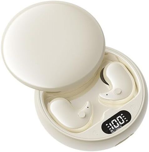 سماعة أذن Micool Invisible Sleep اللاسلكية، سماعات أذن مقاومة للماء Ipx5، سماعات رأس خفيفة الوزن للنوم بلوتوث 5.3، سماعات نوم غير مؤلمة للنوم الحساس مع عمر بطارية طويل (أسود) in Kuwait