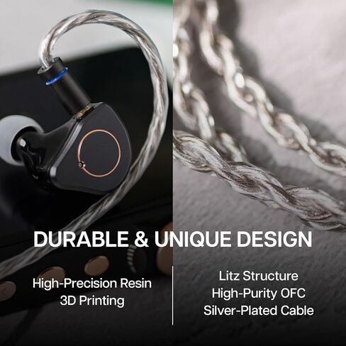 Linsoul SIMGOT SuperMix 4 1DD+1BA+1Planar+1PZT سماعات رأس هجينة، HiFi داخل الأذن مراقب IEM، سماعات أذن سلكية للألعاب + Kiwi Ears AD1 Type-C إلى كابل محول DAC لسماعات الرأس 3.5 مم in Kuwait