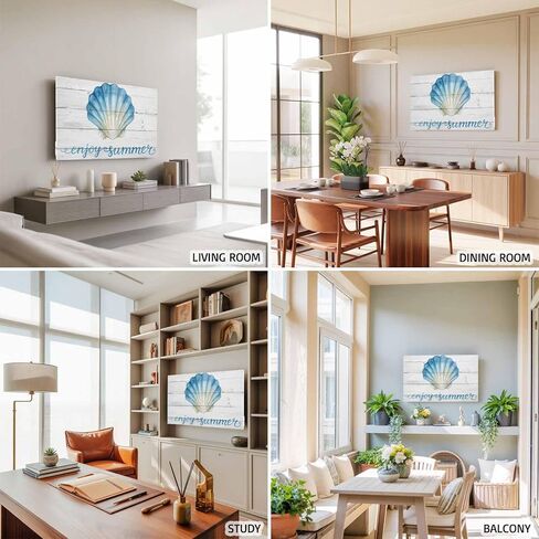 Enjoy Summer Indoor TV Dust Cover, Watercolor Blue Gradient Sea Shell Wood Grain Elastic TV Dustproof Cover for 40 Inch, Desktop Computer Monitor Dust Cover Protector for LED LCD OLED TVs 35"x22" in Kuwait