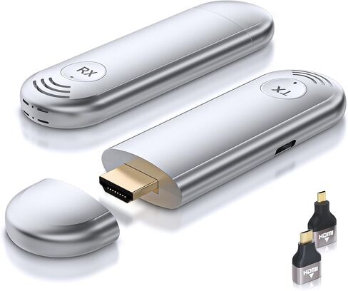جهاز إرسال واستقبال HDMI لاسلكي، موسع HDMI لاسلكي TTQ يدعم 4K، مخرج فيديو عالي الدقة 1080P، نطاق 100 قدم، 2.4G&5G، للكمبيوتر/الكمبيوتر المحمول/الكاميرا/HDTV/جهاز العرض/صندوق التلفزيون، لا حاجة إلى تطبيق/بلوتوث in Saudi Arabia