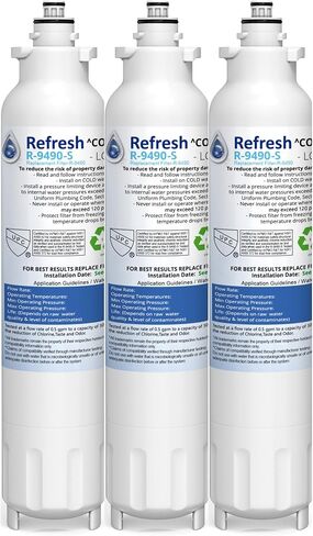Refresh NSF-53 Premium Replacement Refrigerator Water Filter Compatible with LG LT800P, ADQ73613401 and Kenmore Elite 46-9490, 9490, 469490, ADQ73613402 - Model R-9490Plus / R-9490Plus-S (3 Pack) in Saudi Arabia