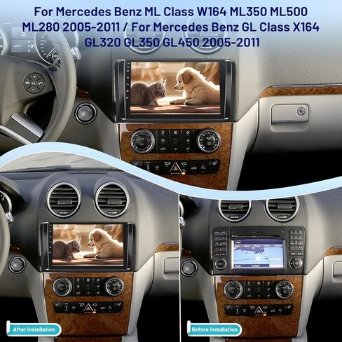 [4+64G] راديو سيارة لسيارة Mercedes Benz GL ML W164 X164 ML350 ML500 ML280 GL320 GL350 GL450 2005-2011 مع Carplay&Android Auto، شاشة لمس أندرويد 9 بوصة، 32 EQ صوت/بلوتوث/FM RDS/SWC in Kuwait