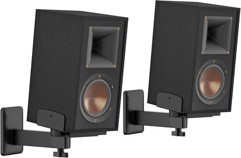 Pair of Adjustable Speaker Wall Mount for Klipsch Bookshelf Speaker Mount - Heavy Duty Side Clamping Wall Speaker Mounts for Klipsch R-40PM R50M RP-500M II RP-600M II Speaker Mount, 55 LBS Capacity in Kuwait