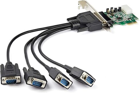 بطاقة محول تسلسلي PCI Express RS232 ذات 4 منافذ من StarTech.com - بطاقة وحدة تحكم المضيف التسلسلي PCIe RS232 - بطاقة PCIe إلى بطاقة DB9 التسلسلية - 16950 UART - بطاقة التوسعة - Windows & Linux (PEX4S953) in Saudi Arabia