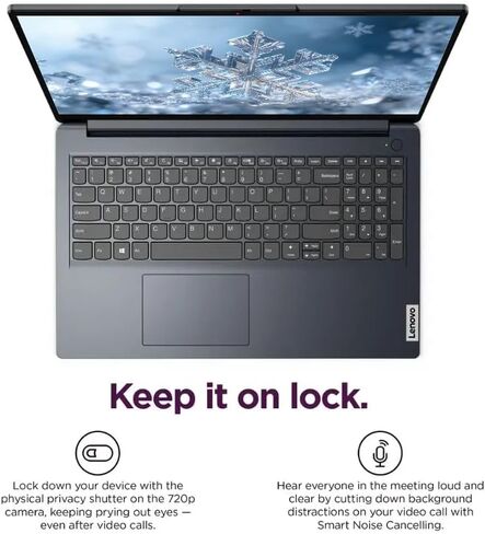 كمبيوتر محمول Lenovo IdeaPad مقاس 15.6 بوصة، ذاكرة وصول عشوائي 4 جيجابايت وذاكرة وصول عشوائي سعتها 128 جيجابايت SSD، معالج Intel ثنائي النواة، لوحة مفاتيح رقمية، Windows 11 Home، سماعات PLUSERA، أزرق هاوية (متجدد) in Kuwait