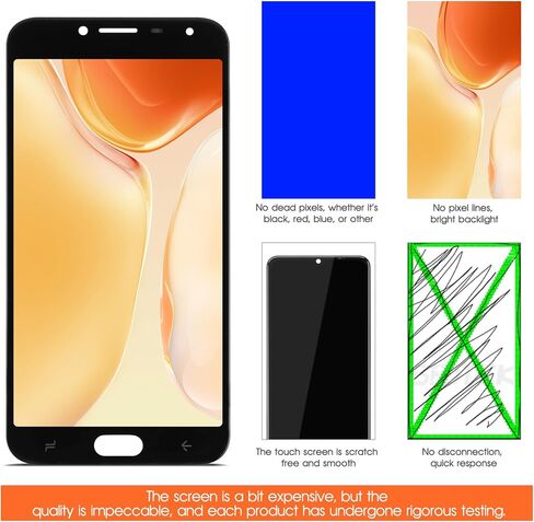 شاشة بديلة لشاشة Samsung Galaxy J4 2018 لشاشة Samsung J400 LCD SM-J400G، SM-J400F، SM-J400M أجزاء إصلاح مجموعة التحويل الرقمي التي تعمل باللمس (أسود) in Kuwait