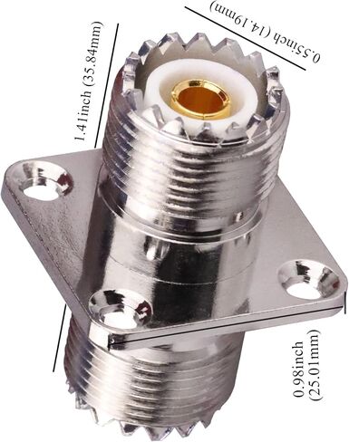 TUOLNK UHF أنثى إلى UHF أنثى 4 فتحات شفة لوحة هيكل جبل موصل SO239 PL259 موصل كابل توصيل محوري RF لحام محول محوري حزمة من 2 in Kuwait