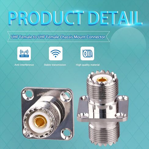 TUOLNK UHF أنثى إلى UHF أنثى 4 فتحات شفة لوحة هيكل جبل موصل SO239 PL259 موصل كابل توصيل محوري RF لحام محول محوري حزمة من 2 in Kuwait