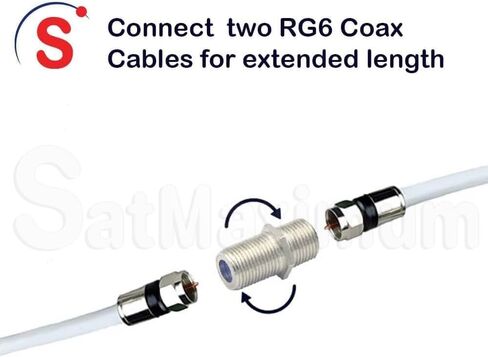 Cctv4Less F81 F-Type أنثى إلى أنثى مقرنة، 4 جيجا هرتز RG6 محوري وصلة تمديد موصل للتلفزيون والأقمار الصناعية - 20 حزمة in Kuwait