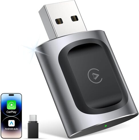 AuroraLink JC015 محول CarPlay اللاسلكي 2 في 1 - ترقية 2026، التوصيل والتشغيل، اتصال فائق السرعة 5.8 جيجا هرتز، تجربة تشبه OEM لسيارات CarPlay السلكية في المصنع (موديلات 2016+، iOS 10+) in Kuwait