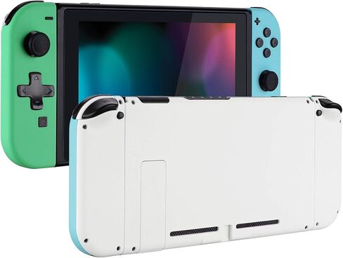 eXtremeRate Soft Touch Grip Back Plate for Nintendo Switch Console, NS Joycon Housing Shell (D-Pad Version) with Full Set Buttons, DIY Replacement Shell for Nintendo Switch - Mint Green & Heaven Blue in Kuwait