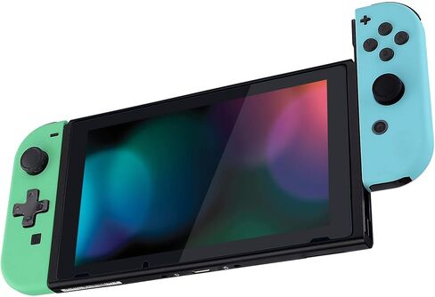 eXtremeRate Soft Touch Grip Back Plate for Nintendo Switch Console, NS Joycon Housing Shell (D-Pad Version) with Full Set Buttons, DIY Replacement Shell for Nintendo Switch - Mint Green & Heaven Blue in Kuwait