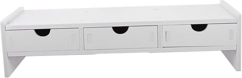 Monitor Stand Riser for Desk Organization Durable PVC Height Riser for Laptop and Saving Computer Holder with Storage for Pens and Accessories White Desktop Organizer in Kuwait