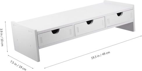 Monitor Stand Riser for Desk Organization Durable PVC Height Riser for Laptop and Saving Computer Holder with Storage for Pens and Accessories White Desktop Organizer in Kuwait
