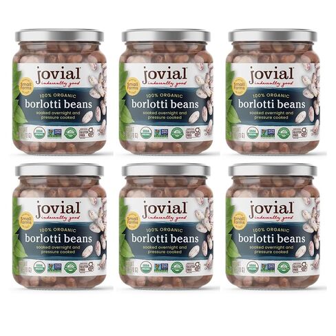 Jovial 100% Organic Cannellini - Cannellini, Organic Cannellini, No Saturated Fat, Gluten Free, Recyclable Glass, Great Source of Fiber, No Additives or Preservatives, Product of Italy - 13 Oz, 6 Pack in Kuwait