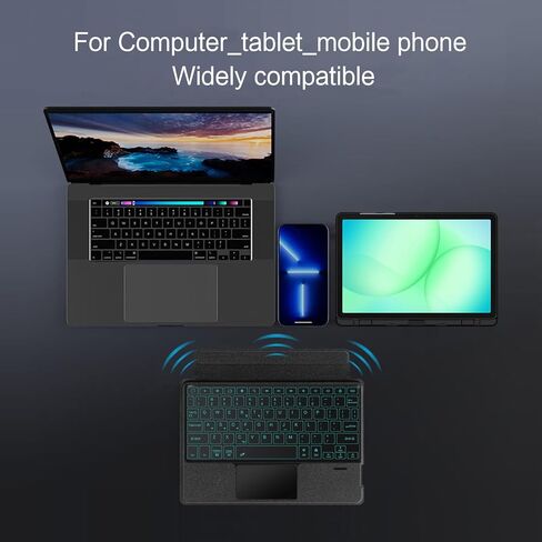 حافظة لوحة مفاتيح مقسمة لجهاز Samsung Galaxy Tab A9+ / Plus SM-X210/X216B/X218 حافظة مقاس 11 بوصة ولوحة مفاتيح ذكية ولوحة لمس مغناطيسية قابلة للفصل، اتصال بلوتوث، ماوس مجاني (أسود) in Kuwait