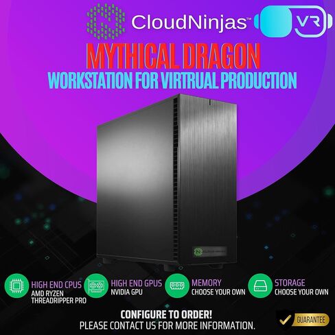 محطة عمل Cloud Ninjas لمحرك Unreal Engine Threadripper PRO 9985WX NVIDIA RTX PRO 6000 BLK MaxQ 96GB 256GB DDR5 ECC Reg NVMe M.2 in Kuwait