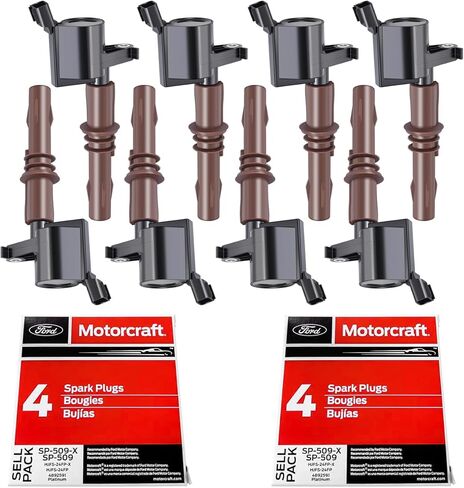 ملفات الإشعال MAS DG521 وMotorcraft SP-509 شمعات الإشعال المتوافقة مع Ford Expedition F-150 Super Duty F-250 F-350 F-450 F-550 F-350 F53 4.6L 5.4L 6.8L C1659 DG521 8L3Z-12029-A in Kuwait