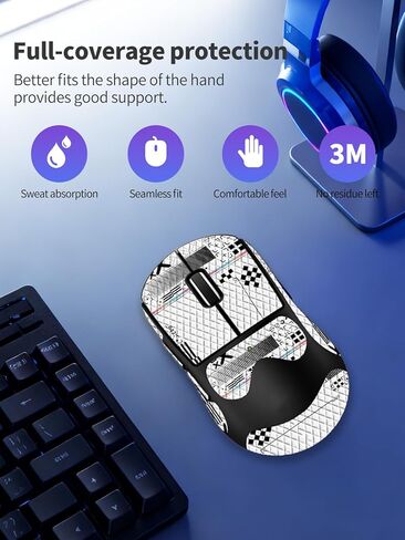 شريط قبضة مضاد للانزلاق للماوس اللاسلكي Logitech G PRO X Superlight 2 DEX، ملصقات قبضة ناعمة الملمس مقاومة للعرق من ZBAGUG، جلد مقاوم للخدش وقابل للإزالة وغير متبقي، أبيض in Kuwait