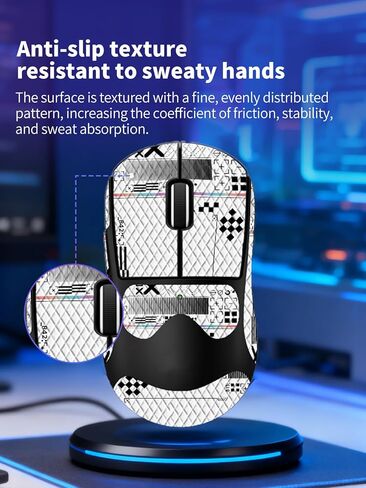شريط قبضة مضاد للانزلاق للماوس اللاسلكي Logitech G PRO X Superlight 2 DEX، ملصقات قبضة ناعمة الملمس مقاومة للعرق من ZBAGUG، جلد مقاوم للخدش وقابل للإزالة وغير متبقي، أبيض in Kuwait