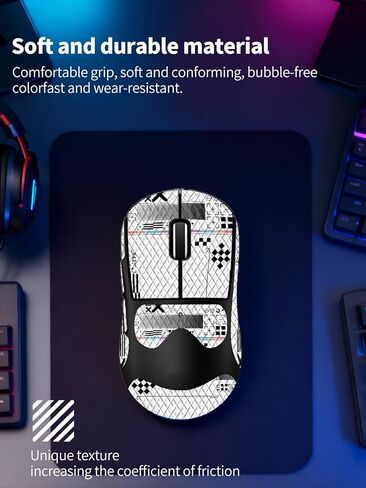 شريط قبضة مضاد للانزلاق للماوس اللاسلكي Logitech G PRO X Superlight 2 DEX، ملصقات قبضة ناعمة الملمس مقاومة للعرق من ZBAGUG، جلد مقاوم للخدش وقابل للإزالة وغير متبقي، أبيض in Kuwait