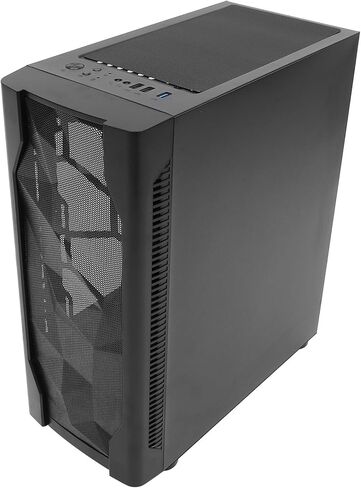 حافظة كمبيوتر ATX من الزجاج المقسى، لوحة جانبية لسطح المكتب، حاوية مضيفة، هيكل ألعاب مع دعم كامل لتبريد المياه لبناء جهاز كمبيوتر عالي الأداء، أسود in Kuwait