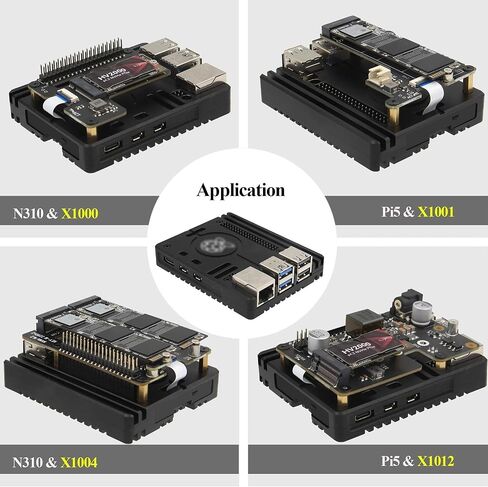 حافظة رفيعة للغاية من سبائك الألومنيوم باستخدام الحاسب الآلي GPIO لتبريد سلبي + PD 27 وات 5.1 فولت 5A مزود طاقة USB-C لـ Raspberry Pi 5 in Kuwait