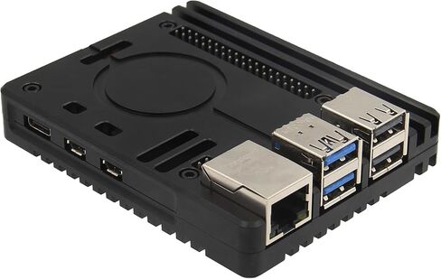 حافظة رفيعة للغاية من سبائك الألومنيوم باستخدام الحاسب الآلي GPIO لتبريد سلبي + PD 27 وات 5.1 فولت 5A مزود طاقة USB-C لـ Raspberry Pi 5 in Kuwait