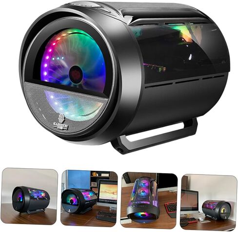 حافظة كمبيوتر ماتكس مع لوحة جانبية بانورامية مستديرة RGB لأجهزة الكمبيوتر المكتبية، باللون الأسود، مناسبة للمكتب المنزلي وإعداد الألعاب in Kuwait