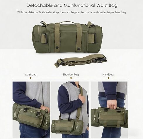 Tactical Multi-Tool Waist Pack -Zippered, Durable Polyamide Fabric for Cycling, Hiking, and Outdoor Activities, Outdoor Gear in Kuwait