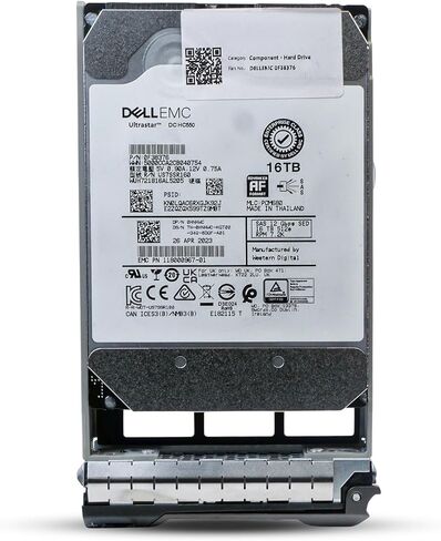 محرك الأقراص الصلبة Dell 16TB 7.2K RPM SAS 12Gb/s 512e 3.5in Enterprise PowerEdge لـ R730 R720 R710 R520 R530 R630 R430 T630 T710 R220 R720XD R510 R530XD R730XD 0HNHWC G13 (متجدد) in Kuwait