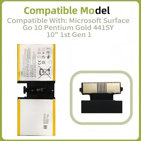 بطارية قابلة لإعادة الشحن G16QA043H متوافقة مع Microsoft Surface Go 10 Pentium Gold 4415Y 10 بوصة الجيل الأول 1/Microsoft Surface Go Model 1824 2 في 1 كمبيوتر محمول قابل للفصل 2018 in Kuwait