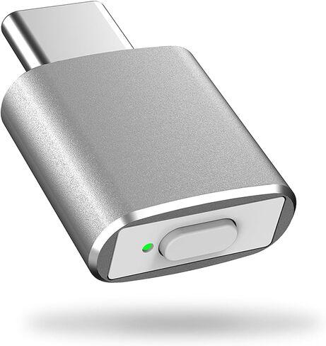 محرك ماوس USB C غير قابل للاكتشاف من Mouse Jiggler، متذبذب ماوس تلقائي من النوع C مع 3 أوضاع اهتزاز وزر تبديل، يبقي الكمبيوتر/الكمبيوتر المحمول/الكمبيوتر الشخصي مستيقظًا، التوصيل والتشغيل (فضي) in Kuwait