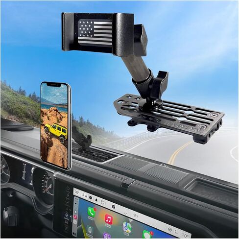 حامل هاتف WXRYLYN معدني بالكامل J eep Wrangler لـ 2024+ J eep Wrangler JL 4xe Gladiator| حامل هاتف معدني كامل لهاتف iPhone 17/16 وAndroid | تركيب ثقب المسمار OEM in Kuwait