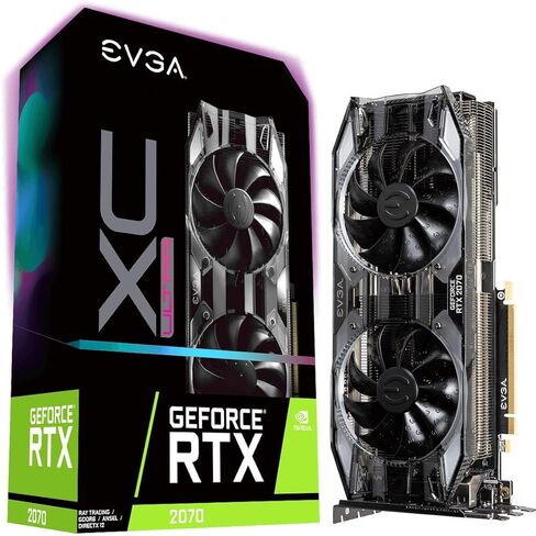 EVGA GeForce RTX 2070 XC ULTRA GAMING، 8 جيجابايت GDDR6، مراوح HDB مزدوجة وبطاقة رسومات RGB LED 08G-P4-2173-KR (متجددة) in Kuwait