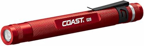 COAST® G20 مصباح LED لشعاع الفحص مع مشبك جيب قابل للتعديل وسطوع ثابت من الحافة إلى الحافة، أحمر، 54 لومن in Kuwait