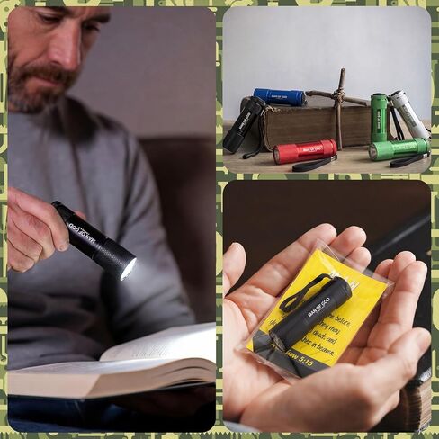 Copkim 50 مجموعات رجل الله الهدايا البسيطة مشاعل السائبة الألومنيوم مشرق 9 أدى ضوء فلاش المحمولة مع بطاقات آية الكتاب المقدس المسيحية لعيد الأب الدينية شكرا لك الهدايا، لا تشمل البطاريات in Kuwait
