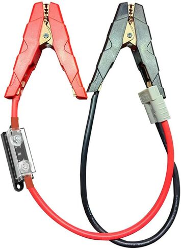 6AWG Battery Clamps Cable Works with Anderson Connector,60cm,Ultra Soft,50A Fused (60cm-Clamps-50A) in Kuwait