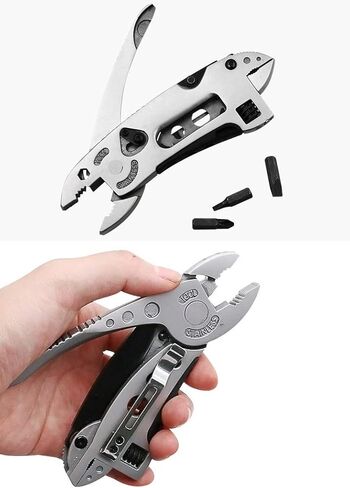 Buyohlic Multitool Wrench with 7 Tools/Pliers/Wire Cutter/Flat Screwdriver Adjustable Multi Purpose Stainless Steel Tool in Kuwait