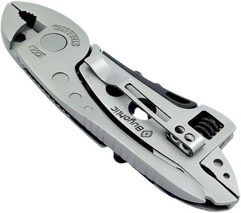 Buyohlic Multitool Wrench with 7 Tools/Pliers/Wire Cutter/Flat Screwdriver Adjustable Multi Purpose Stainless Steel Tool in Kuwait