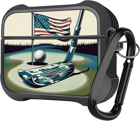 MINGDAO Compatible with AirPods Pro 3 (2025) Case, Stylish PU Leather Design and TPU Shockproof Protective Cover Case with Keychain, Golf MC22429 in Kuwait