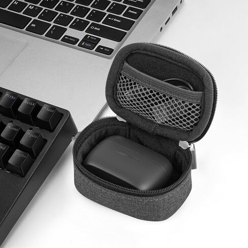 حقيبة حمل سماعات الأذن Geekria متوافقة مع Jabra Elite 10 Gen 2، غطاء حافظة Elite 75t، حقيبة سفر بديلة واقية لسماعات الأذن مع تخزين الكابل (رمادي داكن) in Kuwait