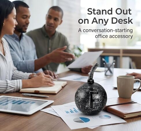 Initial Bomb Paperweight Humor Decor with Ball Paperweight Functional and Stylish Office Paperweight Gift for Office Co-Worker Boss,Student with Letter Paperweight Desk Decor in Saudi Arabia