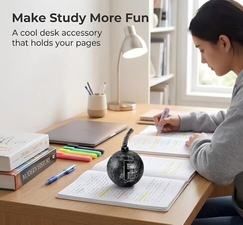 Initial Bomb Paperweight Humor Decor with Ball Paperweight Functional and Stylish Office Paperweight Gift for Office Co-Worker Boss,Student with Letter Paperweight Desk Decor in Saudi Arabia