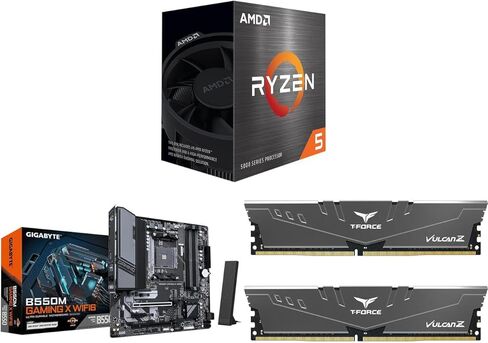 Newegg CPU Motherboard Memory Combo - Ryzen 5 5500 Bundle with B550M Gaming X WIFI6 and TG T-Force Vulcan Z 16GB (2 x 8GB) DDR4 3600 in Kuwait