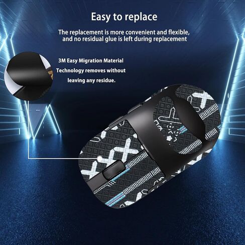شريط قبضة الماوس NOUKAJU تغطية كاملة لـ A.Jazz AJ159APEX، شريط قبضة الماوس المضاد للانزلاق، مجموعة ترقية الفئران الاحترافية ذاتية اللصق ومقاومة للعرق (أسود) in Kuwait